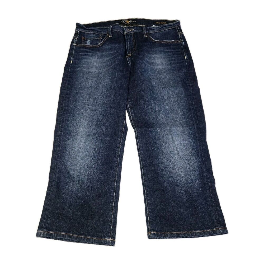 Lucky Brand Jeans Womens 14/32 Dark Wash Easy Rider Baggy Y2k Bootcut Mid Rise